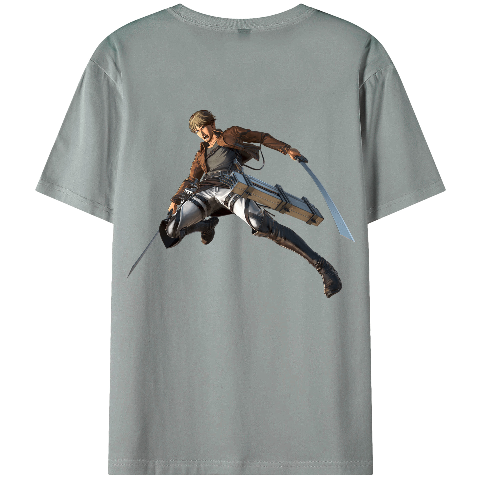 （画像用） 進撃の巨人 Attack on Titan 綿100％ メンズ半袖Tシャツ（バックプリント） 通気性